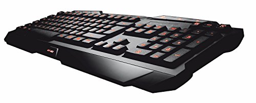 Trust Gaming GXT 280 - Teclado para Gaming (Iluminado con función Anti-Ghost, iluminación LED de 3 Colores)