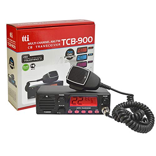 TTI-TCB Radio CB 900 Fuente de alimentación de 12-24 V con Altavoz Frontal, Am-FM, 12V-24V, 4W, Escaneo, ASQ, Bloqueo