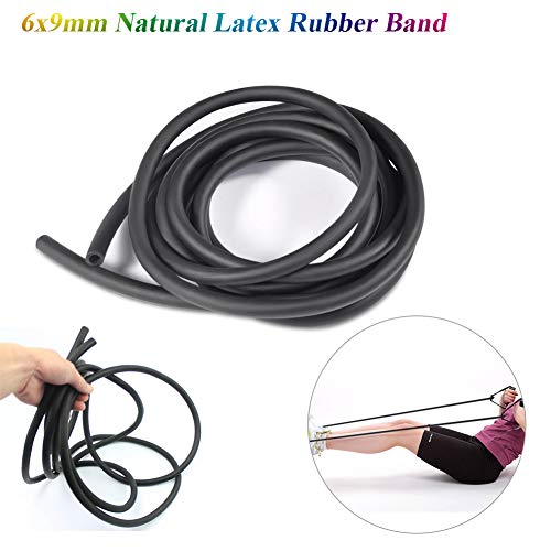 Tubo de Goma de Látex Natural, Tubo de Goma Negro de 3 Metros Tubo de Banda de Goma Manguera de Goma Elástica Alta para Músculos de Fitness Ejercicio de Rally catapulta Tirachinas al Aire Libre