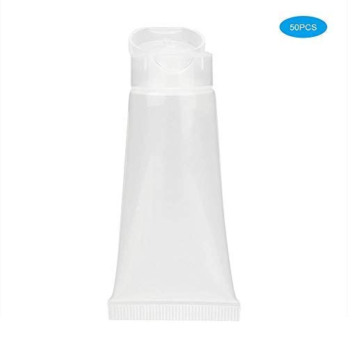 Tubo de loción vacío, 20 ml 50 piezas Apriete plástico vacío Tubos blandos Frasco de muestra Frascos de embalaje Contenedor de maquillaje Tubos de plástico recargables Botellas de viaje