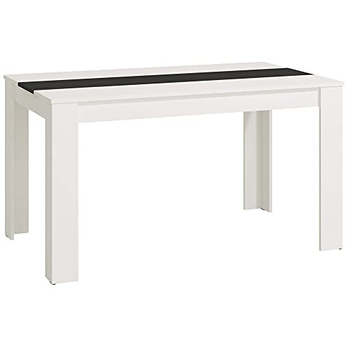 TUCO - Mesa de comedor salón o cocina, madera acabado en color roble blanco. Medidas: 135 cm (Largo) x 80,5 cm (Ancho) x 74,5 cm (Alto)