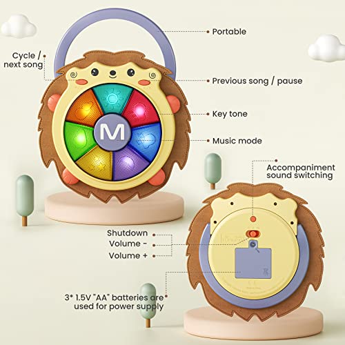 Tumama Juguetes Musicales para Bebes,Tambor Juguetes con Sonidos y Luces,Instrumentos Musicales Infantiles,Juguetes Sensoriales 2 años,Juguetes Interactivos para Bebes,Juguete Educativo Bebes Regalos