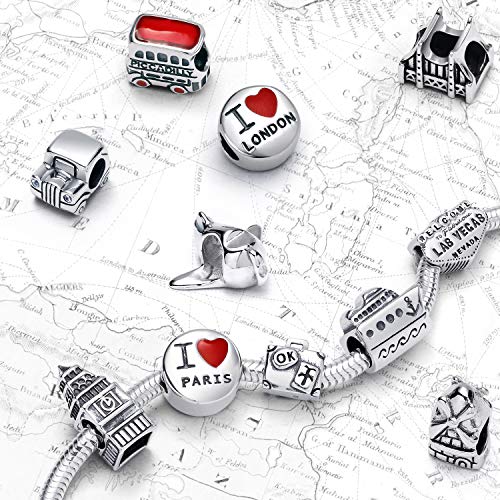 Turismo Viajes Vacaciones Punto de referencia Holanda Molino de viento holandés Charm Bead For Women For Teen Oxidized 925 Sterling Silver Fits European Bracelet