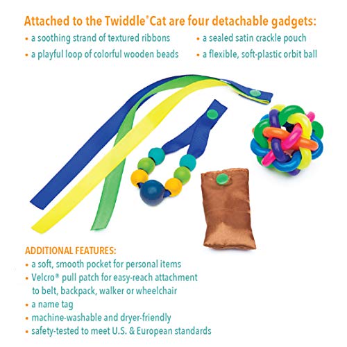 Twiddle Gato Crema, Juguetes Sensoriales para Niños con Autismo, Pacientes con Demencia y con Alzheimer | Juguetes Fidget Para Terapia y Para Quitar la Ansiedad