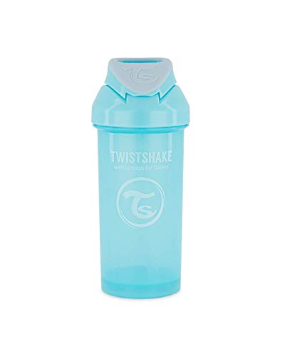 Twistshake 78589 Vaso con pajita antigoteo para bebés 360 ml, Sin BPA, A partir de 6 meses, Pastel Blue, Azul