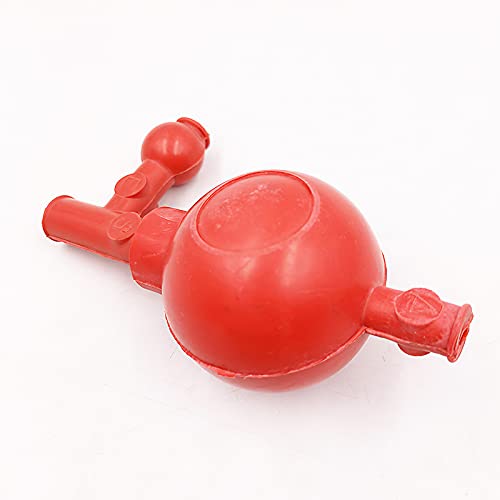 UAlienva Pelota de seguridad para pipetas, 65 ml, para laboratorio, con 3 válvulas, bola de succión, bola de llenado de pipeta para laboratorio, color rojo, 5 x 9 cm