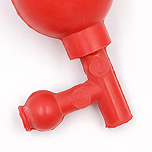 UAlienva Pelota de seguridad para pipetas, 65 ml, para laboratorio, con 3 válvulas, bola de succión, bola de llenado de pipeta para laboratorio, color rojo, 5 x 9 cm