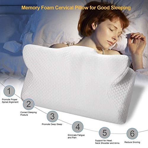 UALLL Apnea del Sueño Almohada – CPAP, Almohada Espuma De Memoria,posición Correcta for Dormir Relaja El Músculo Protege La Columna Vertebral