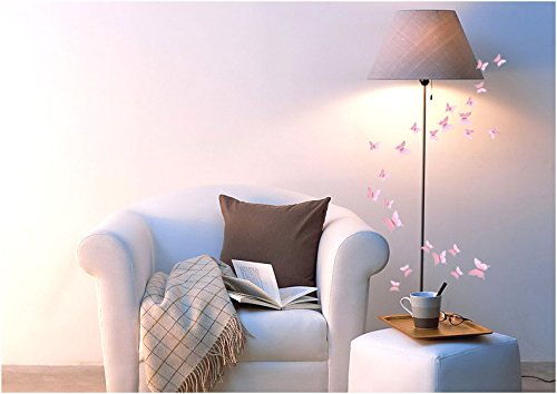 ufengke® 12 Pcs Mariposas 3D Pegatinas de Pared Diseño de Moda Mariposa Bricolaje Calcomanías Arte Artesanía Decoración del Hogar, Blanco