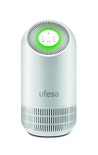 Ufesa PF3500 Purificador de Aire con Sistema de Filtrado de 3 Capas Pre filtro + Carbono Activo + EPA 11 Antimicrobiano, Atrapa y Elimina Virus y Bacterias con Tecnología Patentada, Hasta 40m²