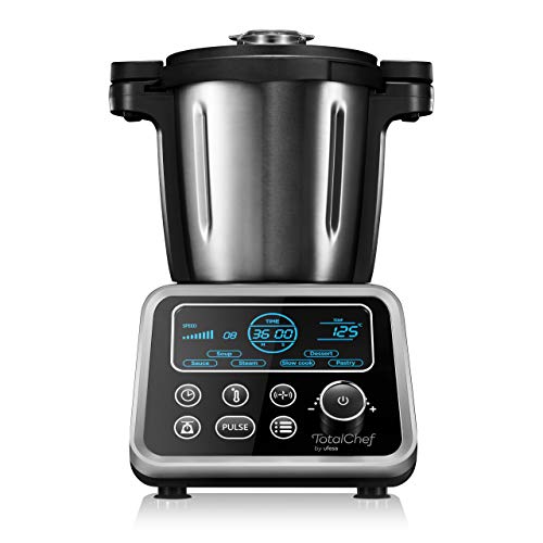 Ufesa Totalchef RK5 - Robot de Cocina con múltiples programas para cocinar, 1700W de potencia, pantalla LCD, jarra con 3,5L de capacidad, incluye recetario y báscula integrada