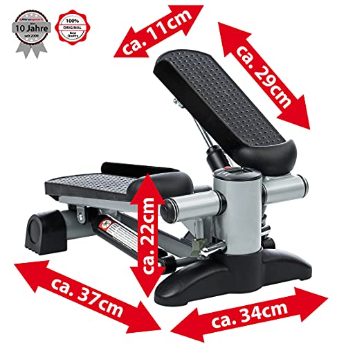 Ultrasport Up-Down-Stepper, stepper incl. ordenador de entrenamiento con muchas funciones, entrenamiento de fitness en casa, swing stepper para el entrenamiento de piernas y glúteos