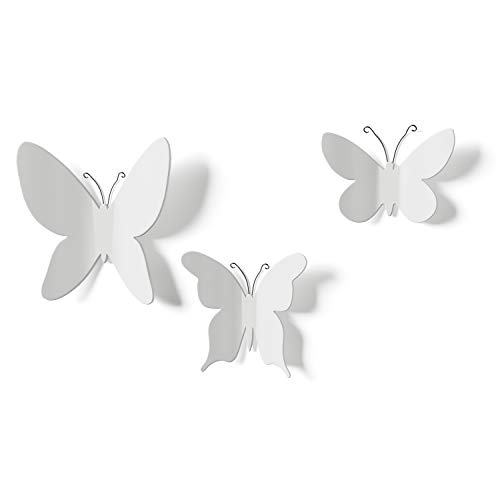 Umbra Mariposa - Decoración para paredes, diseño de mariposas, color blanco