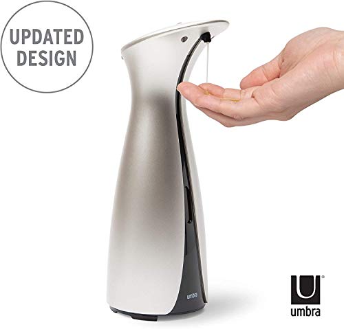 Umbra Otto Dispensador 250ml automático para jabón y desinfectante de manos, Níquel