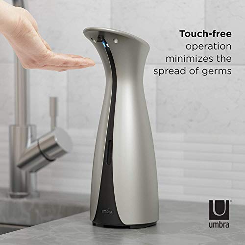 Umbra Otto Dispensador 250ml automático para jabón y desinfectante de manos, Níquel