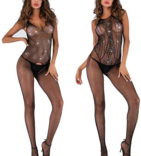 UMIPUBO Liguero Bodies Ultra Fina Encaje Calcetines Fishnet Mallas Liga Suspender Lencería Medias Ropa Interior Babydoll Ropa de Dormir Lencería Pijamas