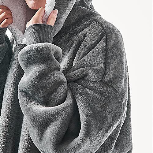 UMIPUBO Mujer Manta de Sudadera con Capucha Sherpa de Gran Jerse De Televisión tamaño Caliente y Esponjoso para Otoño Invierno Talla Grande Hoodie De Manga Larga Moda Sudadera Tops (G, One Size)