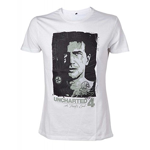 Uncharted 4 T-Shirt -S- Drake Kompass, Weiss [Importación Alemana]