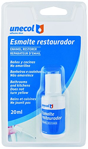 Unecol 5160 - Pintura de retoque cerámica (botella con pincel, 20 ml), blanco