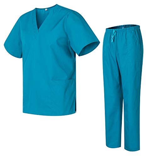 Uniformes Uno Médico Unisex con Casaca y Pantalones Sanitarios 301-501 - L, Verde