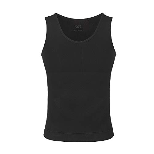 UnsichtBra Camiseta de Compresión | Ropa Interior Adelgazante Moldeadora Hombre (sw_7100)(Negro, L)