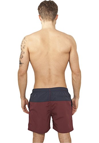 Urban Classics Block Swim Shorts Bañador, Multicolor (Nvy/Burgundy), Medium para Hombre