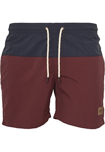 Urban Classics Block Swim Shorts Bañador, Multicolor (Nvy/Burgundy), Medium para Hombre