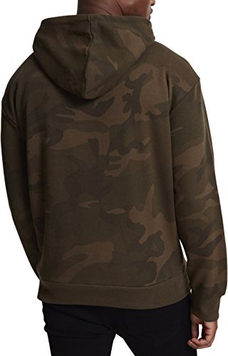 Urban Classics High Neck Hoody Sudadera con Capucha, Multicolor (Olive Camo 775), XL para Hombre