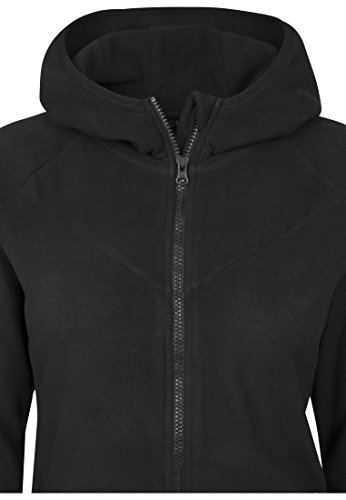 Urban Classics Polar Fleece Zip Hoodie Sudadera con Capucha, Negro (Black 7), L para Mujer