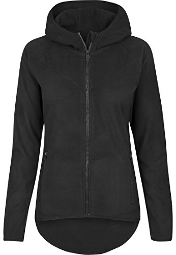 Urban Classics Polar Fleece Zip Hoodie Sudadera con Capucha, Negro (Black 7), L para Mujer