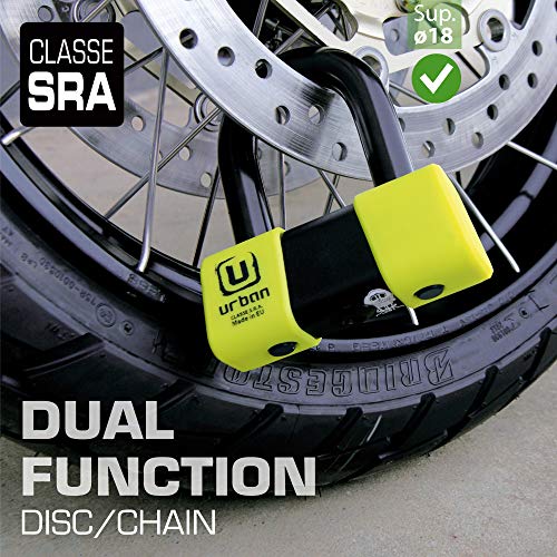 URBAN U75 Candado Antirrobo Disco Moto Alta Seguridad Homologado SRA, Mini U 18mm