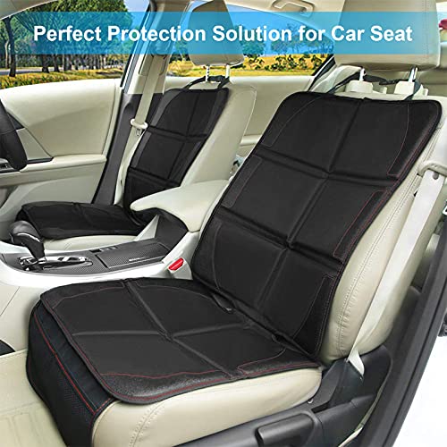 URKDDW Protector Coches Asientos,Protector Asiento Coche Silla Bebe,Tamaño Universal con Organizador Bolsillos - Antideslizante Impermeable, fácil de Limpiar y Fija,Negro