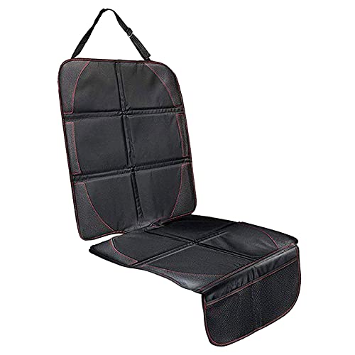 URKDDW Protector Coches Asientos,Protector Asiento Coche Silla Bebe,Tamaño Universal con Organizador Bolsillos - Antideslizante Impermeable, fácil de Limpiar y Fija,Negro