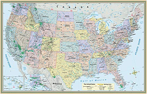 U.S. Map Poster (32 X 50 Inches) - Laminated: A Quickstudy Reference