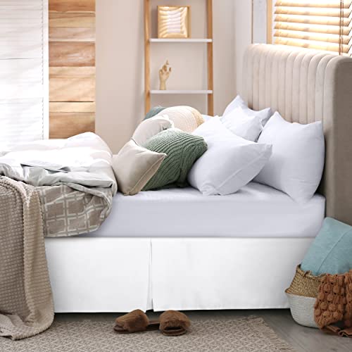 Utopia Bedding Cubre Canapé - Plisado - Encaja Debajo del Colchón y En el Suelo - Falda De La Cama (Blanco, 135 x 190 cm)