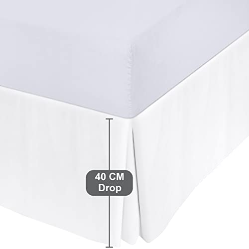 Utopia Bedding Cubre Canapé - Plisado - Encaja Debajo del Colchón y En el Suelo - Falda De La Cama (Blanco, 135 x 190 cm)