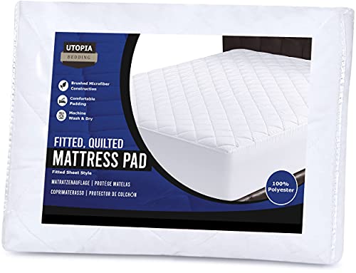 Utopia Bedding - Protector de colchón Acolchado (150x200 cm) - Microfibra - Transpirable - Funda para colchon estira hasta 38 cm de Profundidad - 150 x 200 cm, Cama 150