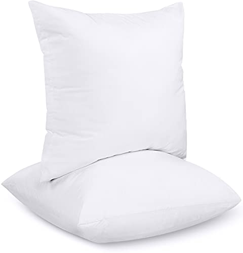 Utopia Bedding Relleno de Cojín 50 x 50 cm (2 Unidades) - Funda de Mezcla de Algodón - Fibra Virgen Siliconada - Almohadas de Sofá (Blanco)