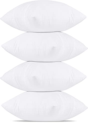 Utopia Bedding Relleno de Cojín 50 x 50 cm (4 Unidades) - Funda de Mezcla de Algodón - Fibra Virgen Siliconada - Almohadas de Sofá (Blanco)