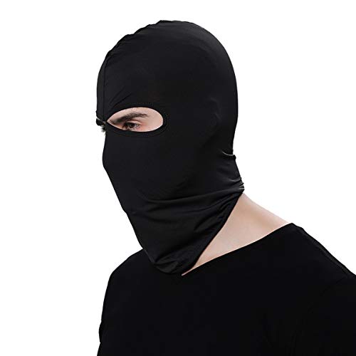 UTOVME Pasamontañas Capucha Transpirable para Ciclismo Mascarilla Balaclava a prueba de Polvo UV Capuchón Licra con Dos Agujeros - Negro