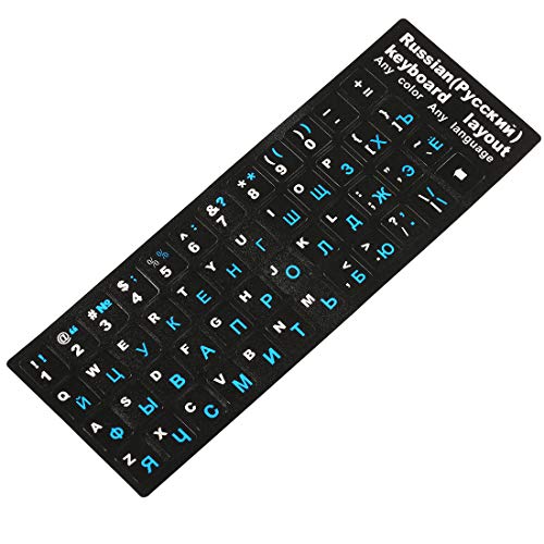 uu19ee Estándar Impermeable Ruso Idioma Pegatinas Teclado Diseño con Letras De Botón Alfabeto para Ordenador Teclado Película Protectora