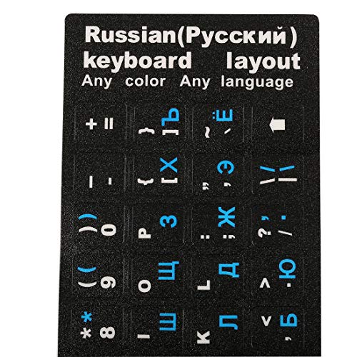 uu19ee Estándar Impermeable Ruso Idioma Pegatinas Teclado Diseño con Letras De Botón Alfabeto para Ordenador Teclado Película Protectora