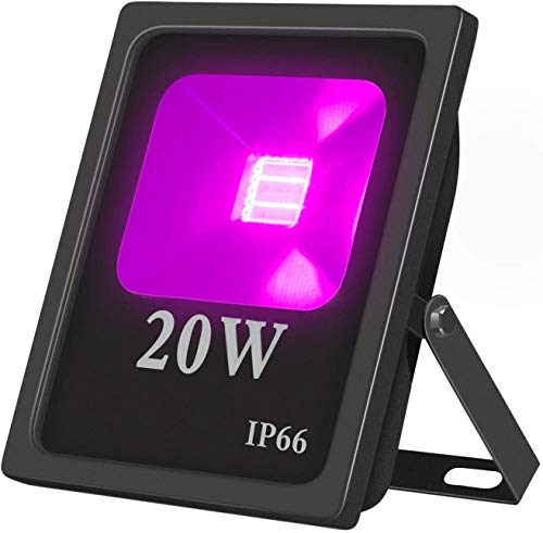 UV Luz Negra,OUSIDE 20W LED Black light Foco Luz,IP66 Impermeable AC85-265V 395-400nm Luces de Decoración del Escenario Para Fiesta, Pintura Fluorescente, Graffiti, Resplandor