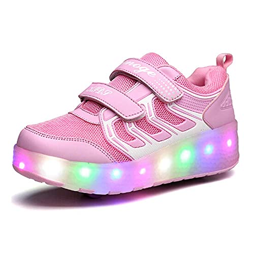 V-Do Zapatillas de Ruedas con Luces para niñas Patines de Ruedas Zapatos Transpirables Zapatillas con Ruedas