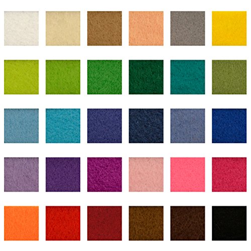 Vaessen Creative Hojas de Fieltro A4, Multicolor, 21x3x31 cm, 30 Unidades