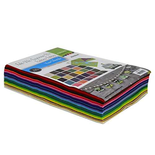 Vaessen Creative Hojas de Fieltro A4, Multicolor, 21x3x31 cm, 30 Unidades