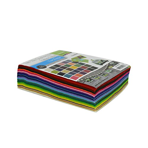 Vaessen Creative Hojas de Fieltro A5, Multicolor, 15x20 cm, 30 Unidades