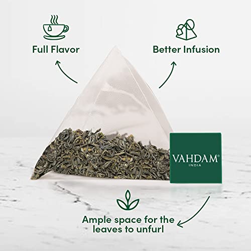 VAHDAM, Hojas de Té Verde del Himalaya (100 Bolsitas de Té), RICO EN ANTIOXIDANTES. Té Detox para Tomar Caliente o Frío