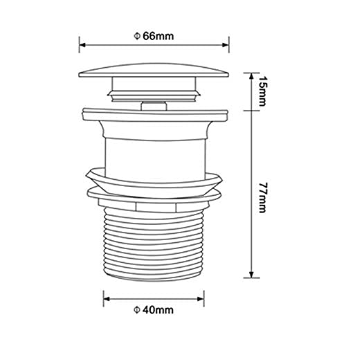 VALAZ Tapon Dorado Cepillado Valvula Lavabo y bide Click clack