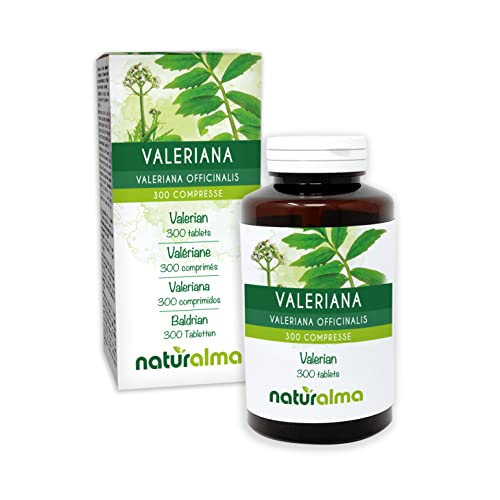 Valeriana (Valeriana officinalis) raíces NATURALMA | 150 g | 300 comprimidos de 500 mg | Complemento alimenticio | Natural y Vegano